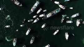 Stunning drone footage of the Montauk 65th Annual Blessing of the Fleet in New York state