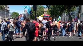Piers Corbyn joins anti-lockdown protest outside Downing Street
