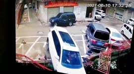 Cars fall from 6-metre-high raised road after collision in China