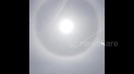 Ice Halo effect in Dublin, Ireland