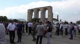 Azerbaijan celebrates a decisive victory in the latest war over the disputed land of Nagorno Karabakh by hosting a tour in the newly controlled district of Agdam.