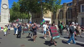 'We Are The Resistance' protesters block roads outside the House of Parliament