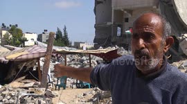 Palestinians living in tents after destruction in northern Gaza