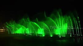A View of Newely Installed Musical Fountain inside the Anasagar lake in Ajmer, on 14 June 2021.
