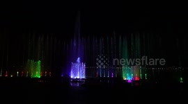 A View of Newely Installed Musical Fountain inside the Anasagar lake in Ajmer, on 14 June 2021.