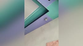 Chinese decorator frees cat after its head became trapped in ceiling