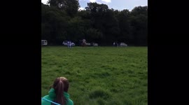 Falling off a horse at a show! Rider tried to stay but it was too late