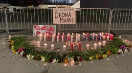 Candlelight vigil for Deona Marie in Los Angeles at LAPD HQ
