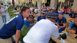 EURO 2020 volunteers helping French fans in Munich, Germany