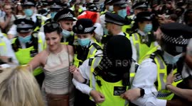 Anti-lockdown protesters clash with police outside Downing Street