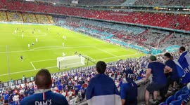 French fans react to the another goal of their team, by Benzema for his return.. but it is disallowed again