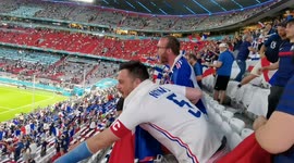 French fans celebrate their team victory against Germany