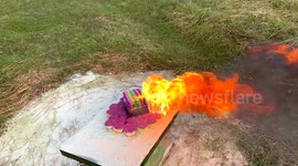 YouTuber burns cigarette lighters with thousands of matches in latest fiery 'experiment'