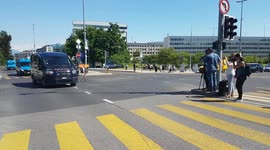 Swiss authorities on the move towards Geneva Airport to meet President Joe Biden