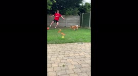 Football training .. practice makes perfect! Learning new skill!