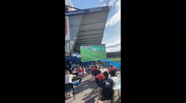 Fans in Cardiff celebrate Wales beating Turkey in Euros