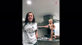 'Lightning-Fast Dad Saves Son From Falling Off Kitchen Counter'