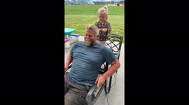 Canadian girl gives granddad haircut without realising the razor's guard fell off