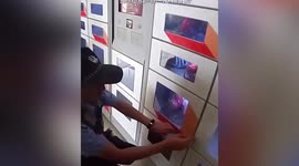 Police officers rescue toddler locked in vending machine in China