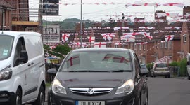 St George flags fill Bristol street ahead of Euro 2020 clash between England and Scotland