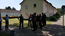 Footage from the scene of a double murder in Espelkamp, Germany