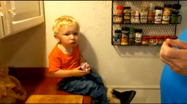 'My kid HATES being told what to do': Stubborn toddler eats raw onion after grandad says not to