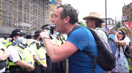 Protesters gather outside Parliament -  Anti Lockdown Extension