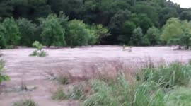 Flooded river in Austin, Texas
