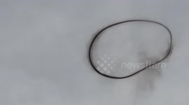 Strange smoke ring in sky over Argentina