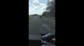 Terrifying video shows driver in Belgium narrowly avoiding several road accidents before crashing into ditch