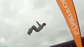 Snowboard Backflip Training In The Alps - Lots of Fails