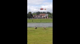 Air ambulance lands outside Alton Towers