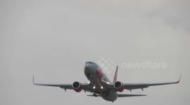 Plane aborts landing in strong Leeds wind