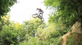 Crazy BMX Biker flies & crashes