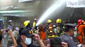Large fire in Chiang Mai market in Thailand