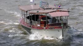 Boats on the Chao Phraya river in Bangkok
