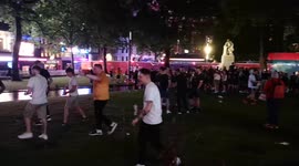 Scottish Football Fans In The West End After Midnight