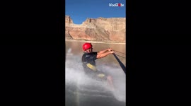 'Dad Faceplants While Skiing at Lake Powell | Try Not to Laugh'
