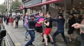 England and Scotland fans get into fistfight in London just before Euro clash