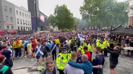 Thousands of Scottish fans filled Leicester Square ahead of their team’s EURO20 clash with England