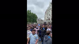 Scotland fans gather at Leicester Square, London ahead of the Euro 2020 match with England