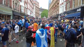 Scotland Fans take over Leicester Square in London ahead of tonights Euro 2020 match with England