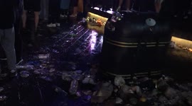 London streets littered in Leicester Square following England vs. Scotland Euro 2020 match