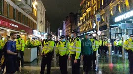 Police acting as security while Scottish fans occupy Leicester square