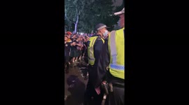 Scottish football fans are partying through the night - the police can’t move them on too many of them in Leicester Square