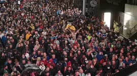 Huge crowds depart Wembley Stadium after England-Scotland Euro2020 game