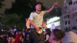 Scotland football fans party into the early hours in London's Leicester Square