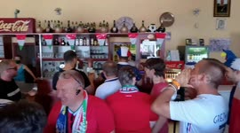 Hungarian and French fans cheering together ahead of Euro 2020 match