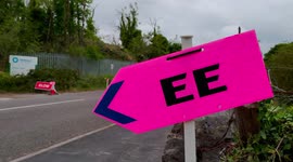 Star Wars Andor filmset update barriers have been erected to prevent onlookers from seeing the filming next week Tarmac Middle Peak Quarry Wirksworth Derbyshire 19/06/2021