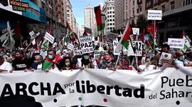 Thousands march for the freedom of Sahrawi people in Madrid, Spain.